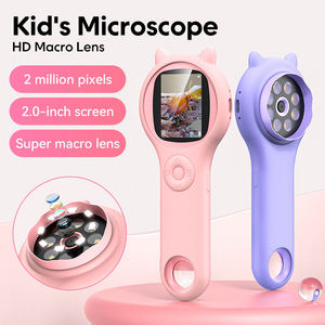 Microscopio <span class=keywords><strong>digital</strong></span> portátil para niños Pantalla de 2 pulgadas Fuente de luz LED Aumento de 500X Cámara de 2MP Bolsillo de educación temprana - Product Image 4