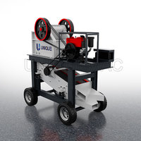 NOUVEAU Concasseur à mâchoires 1-20 Tph Petit mobile pour pierres de granit, machine de concassage de minerai d'or, concasseur à mâchoires de calcaire diesel primaire