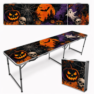 Table <span class=keywords><strong>de</strong></span> beer pong pliable <span class=keywords><strong>de</strong></span> 2,4 m pour Halloween – Idéale pour les fêtes, les clubs et le divertissement familial en intérieur - Product Image 1
