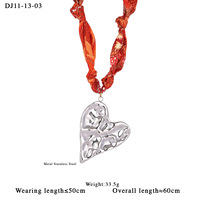 Manna Vintage Acier Inoxydable Croix Evil Eye Chunky Charms Foulard en Soie Ruban Collier pour Femmes