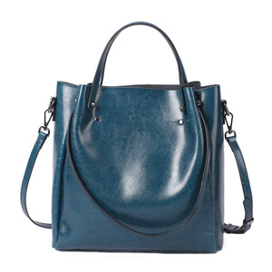 Bolsos de Mano de Cuero Genuino para Mujer, de Gran Capacidad, Casuales, de Alta Calidad, Bolsos de Hombro de Moda para Damas - Product Image 1