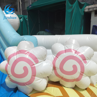 Châteaux gonflables commerciaux avec toboggan gonflable en forme de bol de ramen, nuages arc-en-ciel amusants et mignons pour enfants et adultes