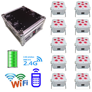 ไฟ LED คิวบ์บาร์ 6x18w RGBWA+UV ควบคุมผ่าน WIFI ใช้พลังงานแบตเตอรี่ ไร้สาย DMX ขายดี ไฟ LED สำหรับงานเวที งานแต่งงาน ไฟ Uplight สำหรับงานปาร์ตี้ - Product Image 6