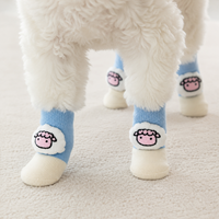 Chaussettes personnalisées pour chiens et chats, chaudes, imperméables, antidérapantes, en coton imprimé, double couche, semelle en caoutchouc, douces, respirantes, pour la marche en intérieur, soin des pattes