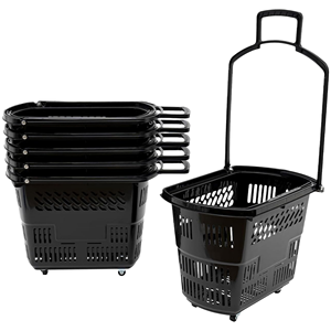 Paniers de courses en plastique écologiques de 22 L avec 2 poignées pour supermarchés et épiceries - Product Image 1