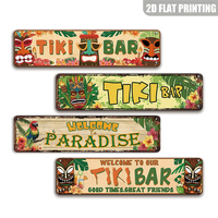 Letrero Metálico de Tiki Bar, Bienvenido al Paraíso, Decoración Rústica de Pared para Patio Trasero, Bar Tiki, Piscina, Regalo