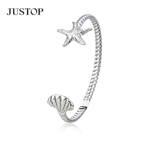 JUSTOP Rhodium Plated Cuff <b>Bracelet</b> Women's <b>Crystal</b> Rhinestone Channel Setting Classic Fashion Jewelry stainless steel Bangle - Product Image 5