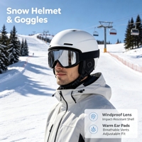 Casque de ski avec lunettes intégrées, ensemble de lunettes de neige grande taille, équipement complet, matériau ABS, modèle 2024 pour tous