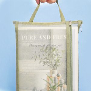 Bán Buôn Trong Suốt Lưới Tập Tin Túi Dây Kéo A4 Xách Tay Cuốn Sách Túi Hai Lớp Dày Thử Nghiệm Túi Tùy Chỉnh Thư Mục - Product Image 4