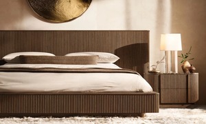 Amerikaans Klassiek Eenvoudig Kingsize <span class=keywords><strong>Bed</strong></span> Slaapkamermeubilair Slaapkamer Eiken Handgemaakte Villa Hotel Kan Worden Aangepast Mulholland Paneelbed