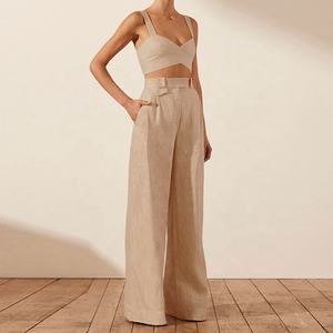 <span class=keywords><strong>Set</strong></span> elegante di <span class=keywords><strong>lino</strong></span> alto da <span class=keywords><strong>donna</strong></span> <span class=keywords><strong>Set</strong></span> di pantaloni larghi estivi in <span class=keywords><strong>lino</strong></span> per le donne e <span class=keywords><strong>Set</strong></span> di biancheria da <span class=keywords><strong>donna</strong></span> 2 pezzi - Product Image 2