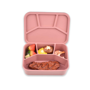 Lonchera Portátil de Silicona de Grado Alimenticio, No Tóxica, para Bebés y Niños, con 3 Compartimentos, para Conservar la Frescura de los Alimentos, Personalizable y de Venta Caliente - Product Image 1