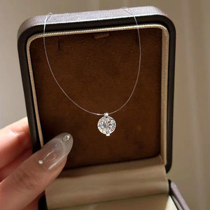 Haute qualité 925 argent Sterling D VVS1 coupe ronde Moissanite mode pendentif collier pour femmes bijoux fins - Product Image 2