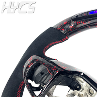 Volant sport LED en cuir et fibre de carbone forgée, finition rouge personnalisée, adapté pour Ford Ranger Raptor 2023-2026