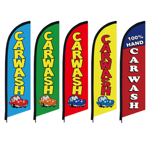 Bandera Publicitaria Exterior de Poliéster con Impresión Digital Personalizada, Sin Postes, Bandera Promocional de Playa para Negocios, Bandera para Lavado de Autos - Product Image 1