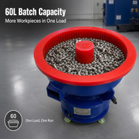 Polisseuse vibrante à paroi droite 60L à moteur 0,75 kW certifiée CE pour le débavurage des métaux, vente directe usine Hengda