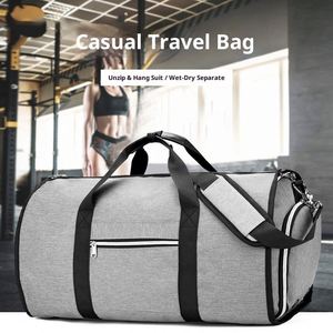 กระเป๋าเดินทางอเนกประสงค์ 2 in 1 สำหรับใส่เสื้อผ้าและชุดสูท พับเก็บได้ สำหรับผู้ชาย พร้อมโลโก้ฟรีตามสั่ง - Product Image 4