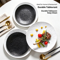 Nouvelle assiette plate en mélamine de qualité supérieure pour la restauration commerciale, plat à pâtes, steak à l'occidentale, usage domestique, style minimaliste nordique