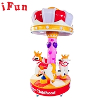 Manèges d'amusement Carrousel de luxe 3 places pour enfants Rotation de cheval Carrousel d'intérieur électrique pour enfants Kiddie Rides à vendre