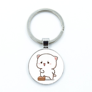<span class=keywords><strong>Mitao</strong></span> mignon pêche chat pendentif breloque porte-clés alliage cartable ornements porte-clés pour couples amis ou famille bijoux cadeaux - Product Image 3