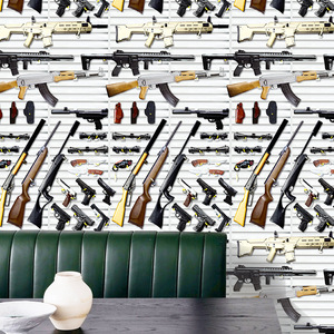 Autocollant mural créatif en forme de pistolet, en PVC, étanche, pour la décoration de la maison, 45CM x 10M, forme irrégulière, 3DSA1039 - Product Image 5