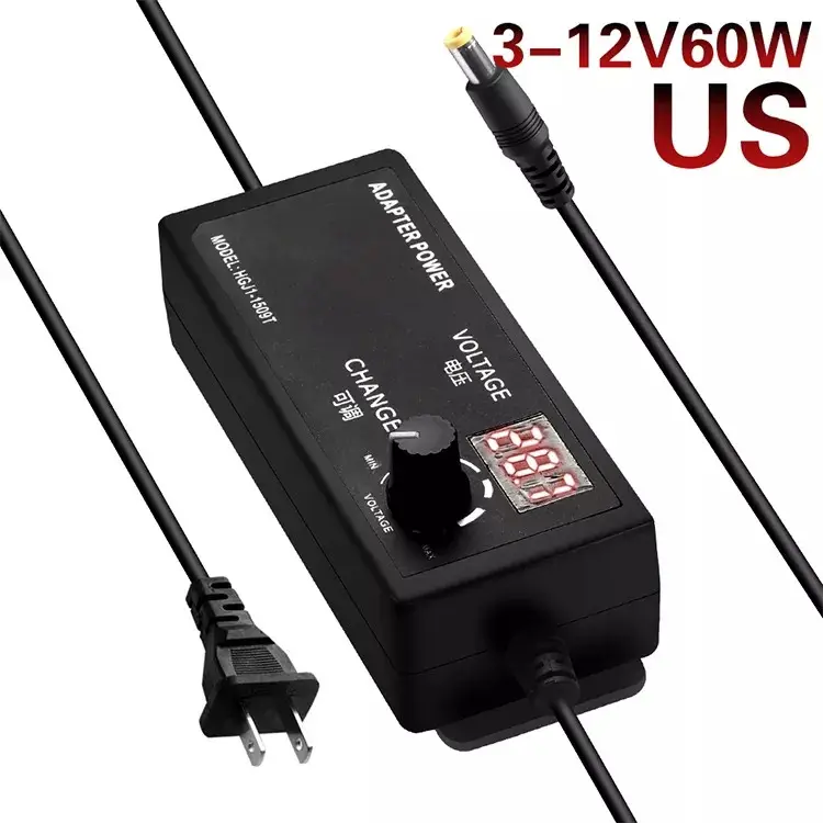 Fonte de alimentação, ajustável ac para dc fonte de alimentação 3v 5v 6v 9v 12 v 15v 18v 24v 1a 2a 5a adaptador de fonte de alimentação universal 220v a 12 v volt adaptador