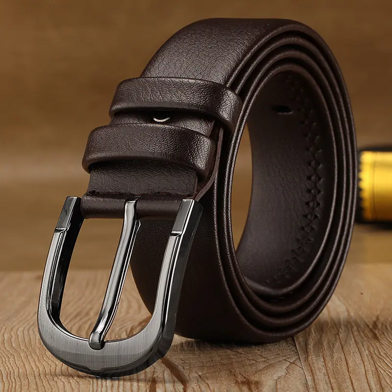 2021 best sale Wholesale men belts Men's pin buckle belt Cow leather fashion belt