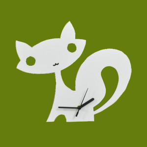 นาฬิกาแขวนผนังทำจากไม้ลายการ์ตูนสุนัขจิ้งจอกสัตว์ทำด้วยมือนาฬิกาแขวนผนังผนังรูปสุนัข<span class=keywords><strong>จิ้งจอก</strong></span> MDF ของขวัญสำหรับเด็กการตกแต่งห้องเด็ก - Product Image 3