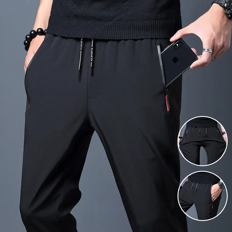 2021 Men Casual Pants Joggers Fitness Quick Dry Sweatpants Male Summer Breathable Slim Trousers Pencil Pants