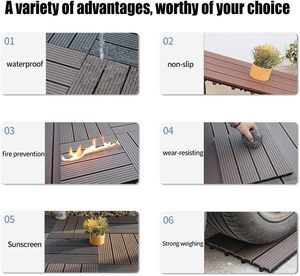 SHENGCHENG - Baldosas de Exterior Resistentes a la Intemperie de 30x30 cm, Baldosas de Madera y Plástico para Terraza, Baldosas de WPC Encajables para Patio - Product Image 5