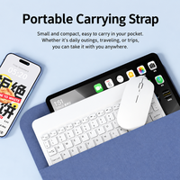 Keyboard 78 Tombol, Keyboard Nirkabel Ultra Tipis Portabel, Pengetikan Senyap untuk Tablet & Ponsel IOS Android