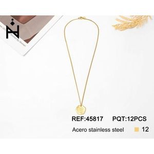Collar con Colgante de Letra E Inni, Chapado en Oro, Acero Inoxidable, Estilo Minimalista, Joyería Fina para Uso Diario de Mujer - Product Image 1