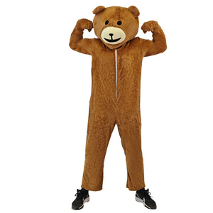 Costume de mascotte ours en peluche pour adulte, unisexe, intégral, avec étiquette et marqueurs pour événements et promotions - Product Image 2