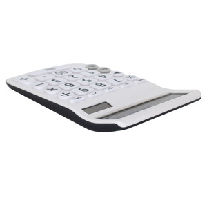 <span class=keywords><strong>Petite</strong></span> calculatrice de bureau solaire à double alimentation avec écran à 12 chiffres en plastique, grandes touches, design incurvé, électronique, pour le bureau - Product Image 4