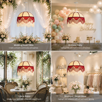 Lampe suspendue avec abat-jour en forme de dôme à franges, pour mariage, fête, salle à manger, salon, décoration de la maison