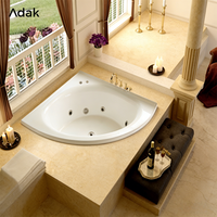 Baignoire d'angle autoportante de massage, en acrylique portable, avec drain, écologique, garantie 5 ans, nettoyage facile, trempage profond, pour intérieur