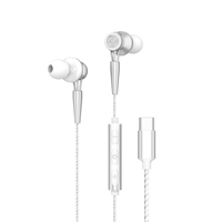 HiFi Stereo Metal Semi-In-Ear Type-C Auriculares con cable Micrófono Decodificación digital a prueba de agua para juegos