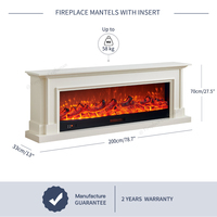 Meuble TV avec foyer électrique de style moderne en MDF blanc ivoire de luxe, vente chaude 389S