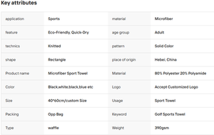 Serviette de golf en microfibre gaufrée tricotée sur mesure, séchage rapide, écologique, couleur unie, brosse de sport pour le golf – Meilleures ventes - Product Image 6