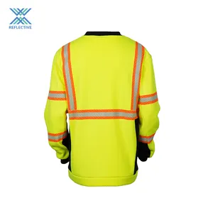 LX Long Sleeve Reflective Security Polo Hi Vis Safety Polo Custom Logo Reflective Polo Shirt