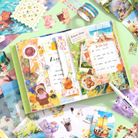 Simno Ensemble de papeterie esthétique pour journalisation sur le thème des animaux mignons, pour scrapbooking, journal intime et loisirs créatifs DIY