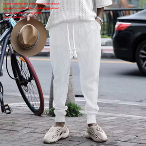 Pantalones casuales de primavera y otoño para hombre, estilo americano juvenil, deportivos y de ocio, de secado rápido, color sólido, con cordón ajustable. - Product Image 3