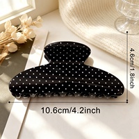 Nouvel Arrivage Pince à Cheveux Grande Taille Style Coréen Doux Classique à Pois avec Logo Personnalisé pour Chignons Arrière de Tête pour Femme