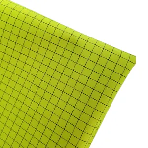 Pa20/eeurl 300D 99% Polyester Carbon Ripstop Oxford PU thoáng khí FR lớp phủ huỳnh quang vải cho chống tĩnh điện quần áo