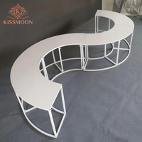 Table de dessert circulaire en fer blanc, modulable en segments d'arc, pour buffet de bonbons de mariage, table de présentation pour banquets et événements
