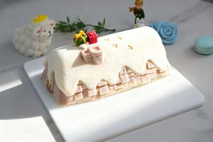 Moule à pâtisserie en silicone en forme de maison de Noël 3D, qualité alimentaire supérieure, toit enneigé, cheminée, mousse, moule à gâteau de Noël - Product Image 6