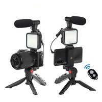 Kit de vlogging pour smartphone populaire, équipement d'enregistrement vidéo avec trépied, lumière d'appoint, déclencheur pour téléphone, ensemble Youtube, kit de vlogger