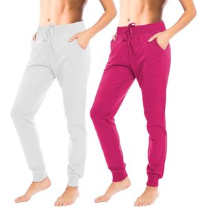 FOXA Pantalon de jogging pour femme en coton tricoté avec cordon de serrage, taille mi-haute, respirant, décontracté - Product Image 1
