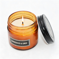 Bougie parfumée classique à l'arôme de parfum avec pot brun Grossiste Bougie parfumée sans fumée Décoration d'intérieur Hôtel SPA Bougie parfumée aromatique