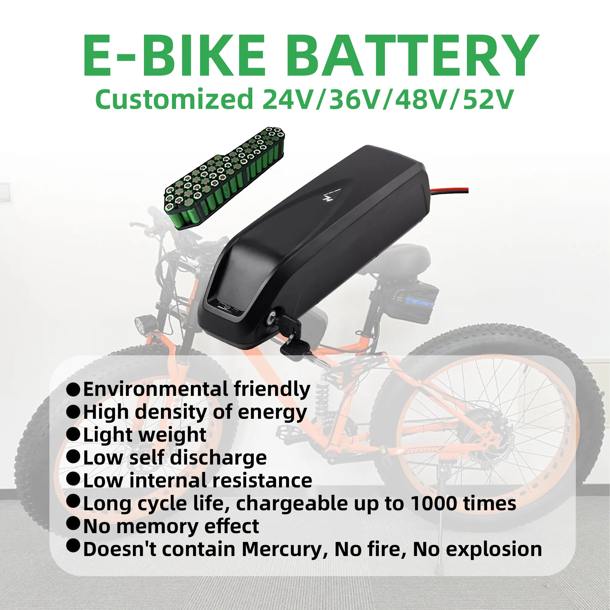 Hailong 36v 48v 52v 10ah 15ah 20ah Battery 500w 1000w 1500w Electric Bike Bicycle 36v Lithium Battery Ebike Battery